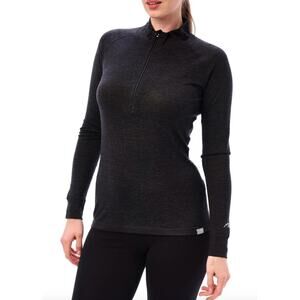 Merino Tech Half Zip Base Layer Top Gray XL 100% Superfine Merino Wool